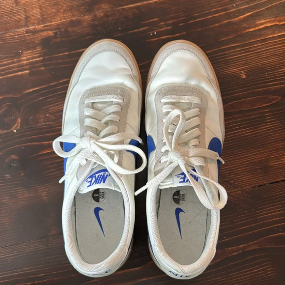 Nike Men’s white/grey with Blue Nike accent shoes - Size 8 - Picture 2 of 6